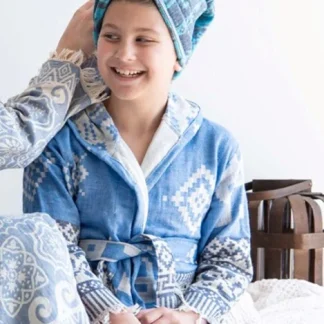 Aelia Anna Accappatoio per Ragazzi  Κenthma Blu 11/12 anni